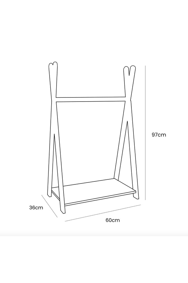 Tipi kledingrek voor kinderen - Klein wit-mercibeaucoupp.eu