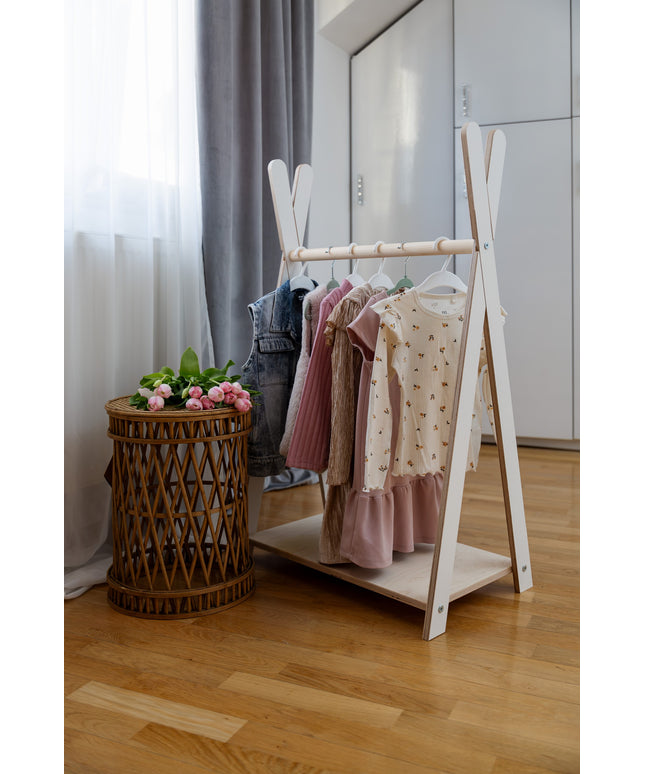 Tipi kledingrek voor kinderen - Klein wit-mercibeaucoupp.eu