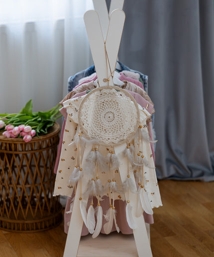 Tipi kledingrek voor kinderen - Klein wit-mercibeaucoupp.eu