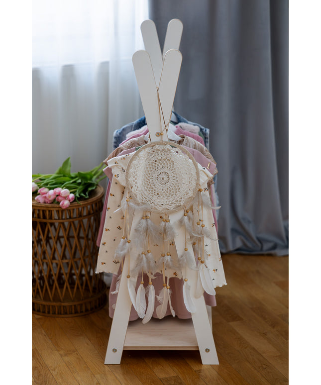Tipi kledingrek voor kinderen - Klein wit-mercibeaucoupp.eu