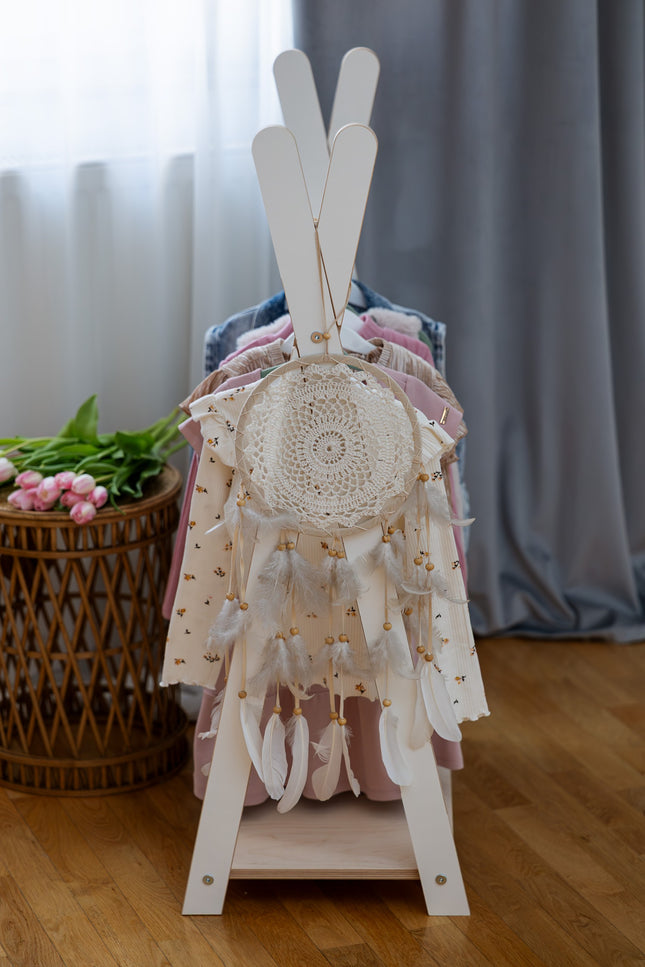 Tipi kledingrek voor kinderen - Klein wit-mercibeaucoupp.eu