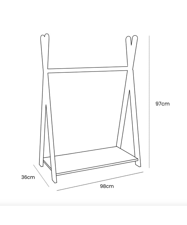 Tipi Kledingrek Voor Kinderen - Groot Wit-mercibeaucoupp.eu