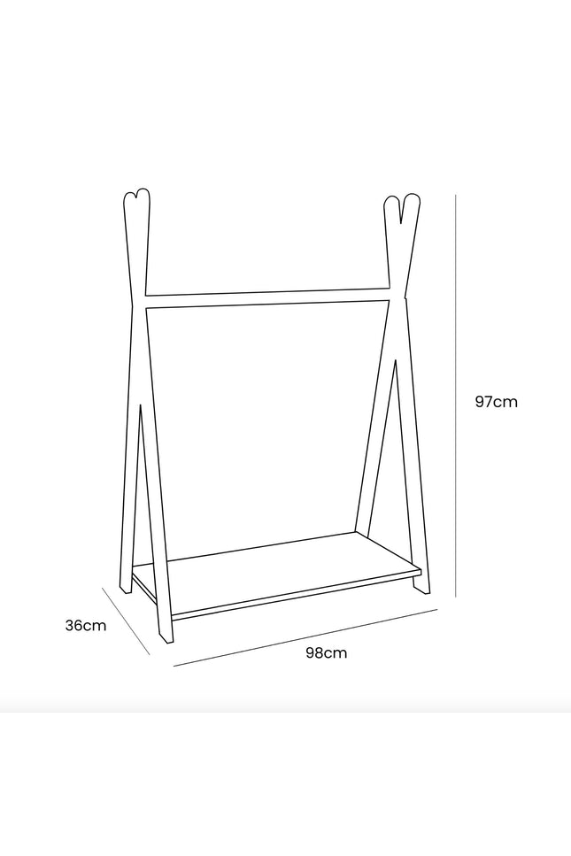 Tipi Kledingrek Voor Kinderen - Groot Wit-mercibeaucoupp.eu