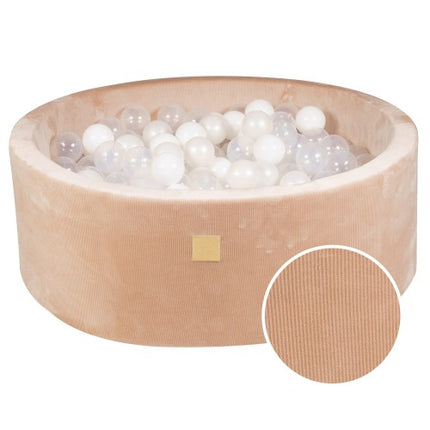 Ronde ballenbak met 200 witte/doorschijnende ballen, 90x30cm - Zandvelours-mercibeaucoupp.eu