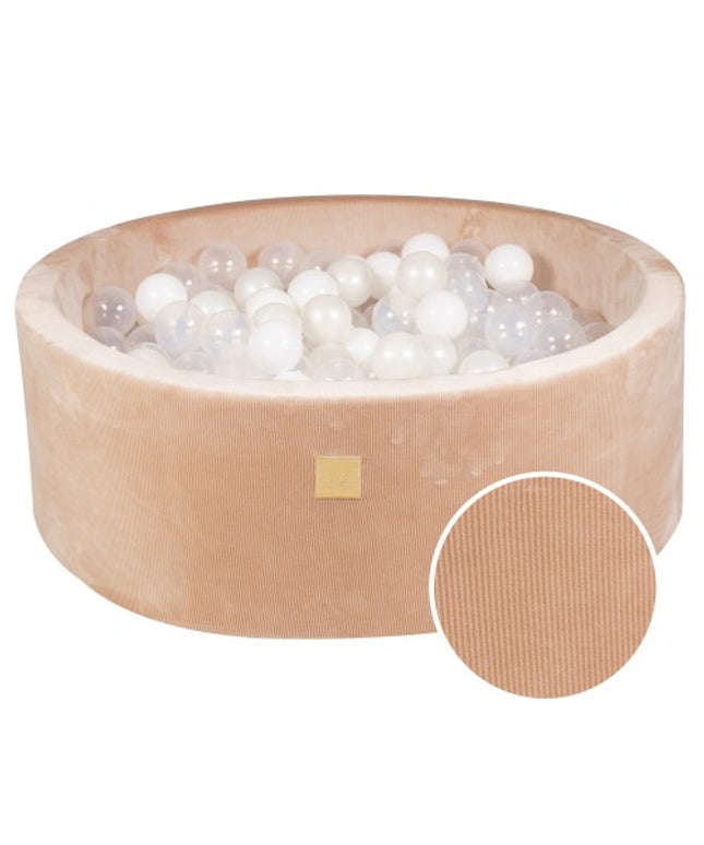 Ronde ballenbak met 200 witte/doorschijnende ballen, 90x30cm - Zandvelours-mercibeaucoupp.eu