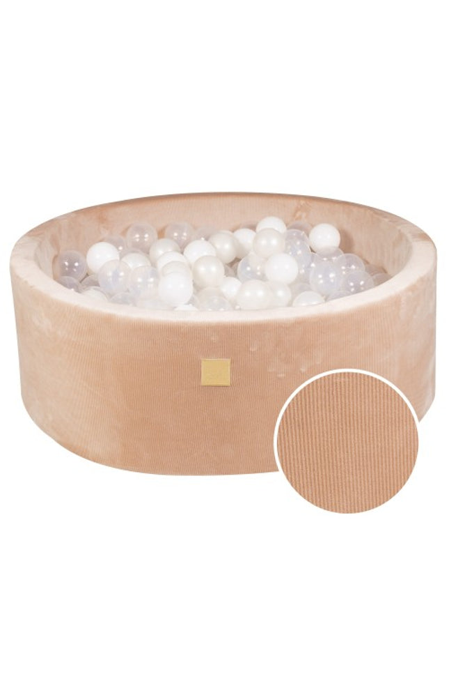 Ronde ballenbak met 200 witte/doorschijnende ballen, 90x30cm - Zandvelours-mercibeaucoupp.eu